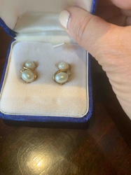 Vintage Pearl and Accent Stone Clip Earrings