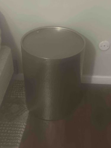 Hammered Metal Drum Side Table