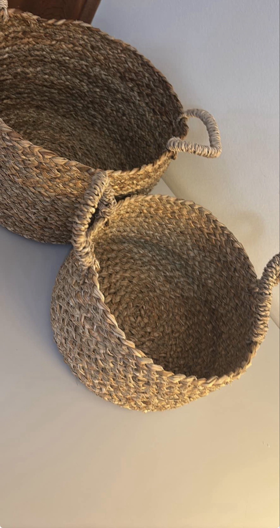 Submitted photo of Woven seagrass storage baskets