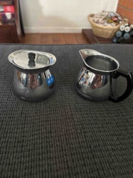 Stainless Steel Creamer and Sugar Bowl Set