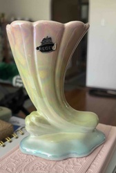 Regency Iridescent Cornucopia Vase