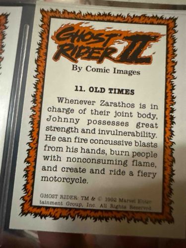 1992 Ghost Rider II Trading Card #11: "Old Times" by Comic Images
