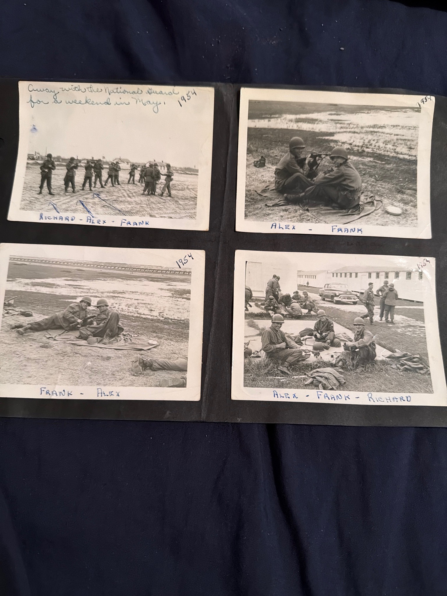 Submitted photo of Vintage photograph album page depicting National Guard soldiers (unauthenticated)