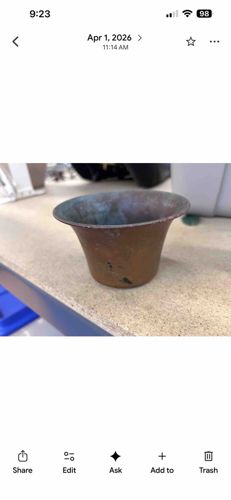 Antique Hand-Hammered Copper Tapered Vessel
