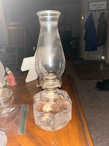 Pressed Glass Oil Lamp
