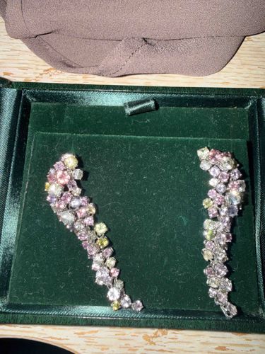 Multi-Colored Fancy Sapphire and White Gold Ear Climber Earrings