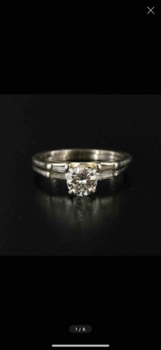 Diamond Engagement Ring Set with Baguette Accents