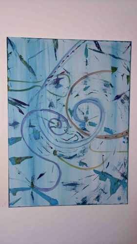 Biomorphic Abstract Composition with Spiral Flux