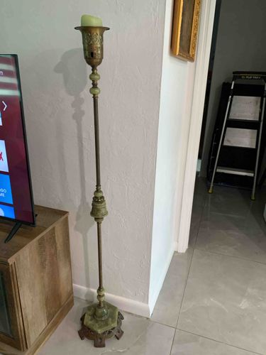 Vintage Onyx and Brass Floor Lamp