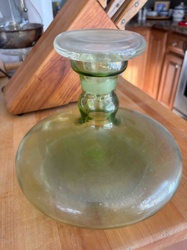 Green Glass Pedestal Candy Dish or Compote