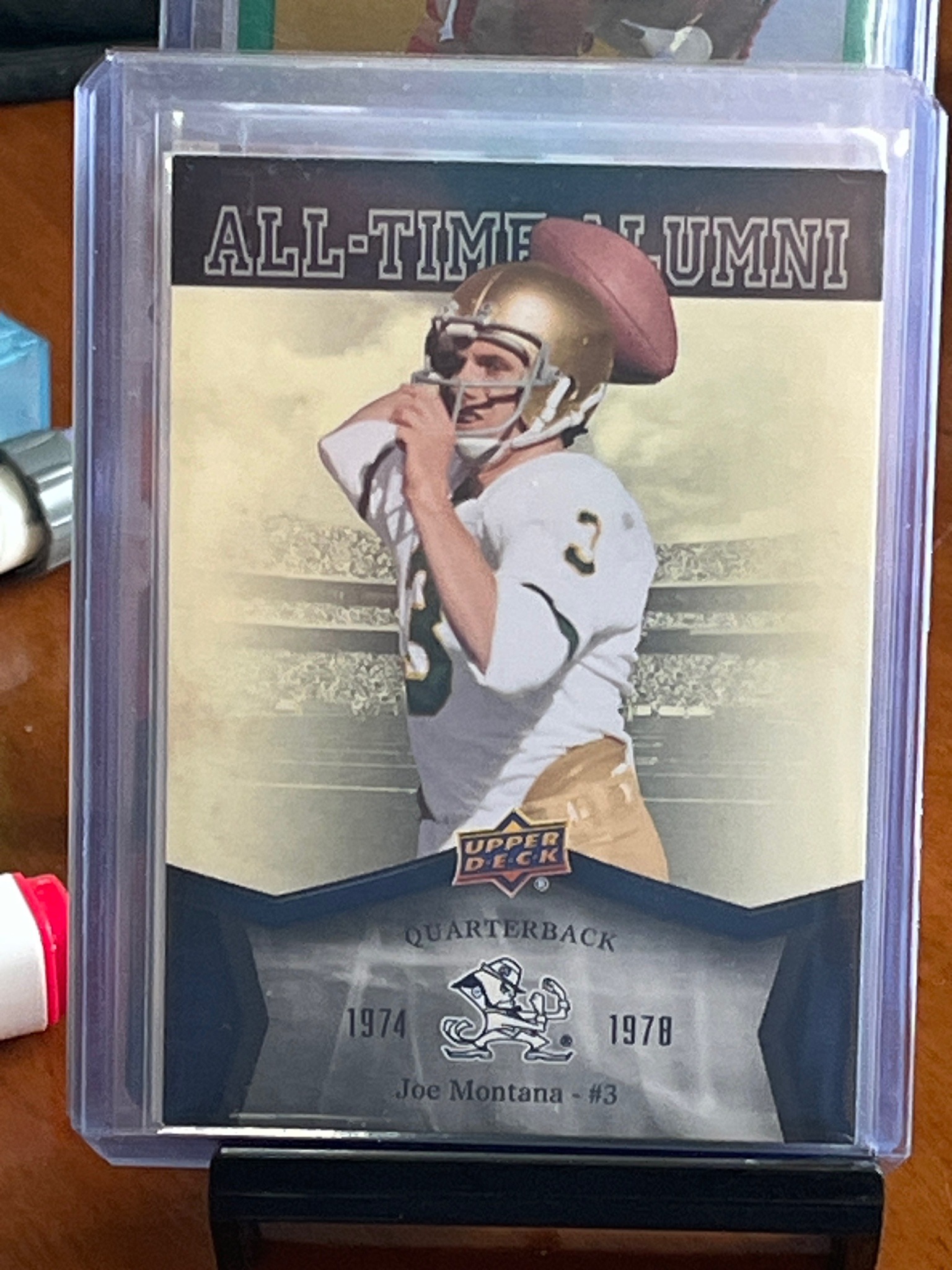 Joe Montana Upper Deck All-Time Alumni Notre Dame Trading Card