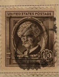 1940 10-Cent Mark Twain Commemorative Postage Stamp