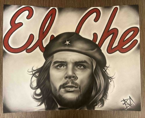 Che Guevara Airbrush Portrait with 'El Che' Lettering