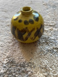 Studio Pottery Miniature Vase with Abstract Decor