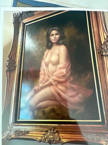 “Nude with Pink Drape” Painting by Vincent Garrison (Reproduction)