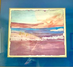 Framed Abstract Seascape Painting