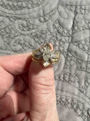 Yellow Gold Multi-Diamond Ring with Marquise/Oval Center Stone