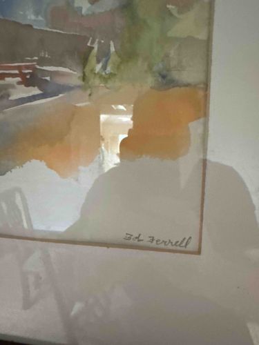 Ed Ferrell Signed Watercolor Landscape Painting