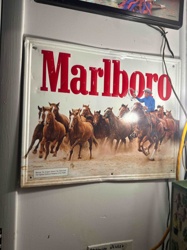 Marlboro Horses and Cowboy Tin Sign