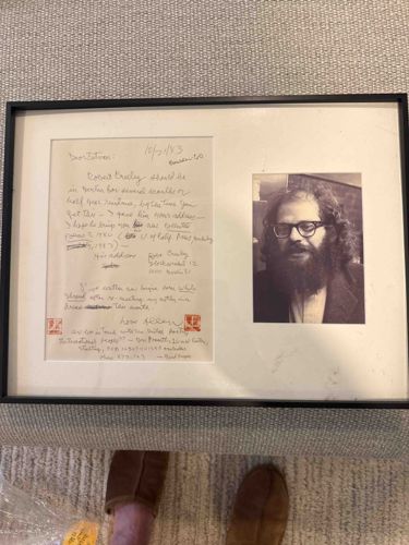 Framed Allen Ginsberg Signed Letter with Portrait Photograph