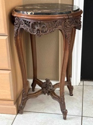French Rococo Revival Marble-Top Side Table