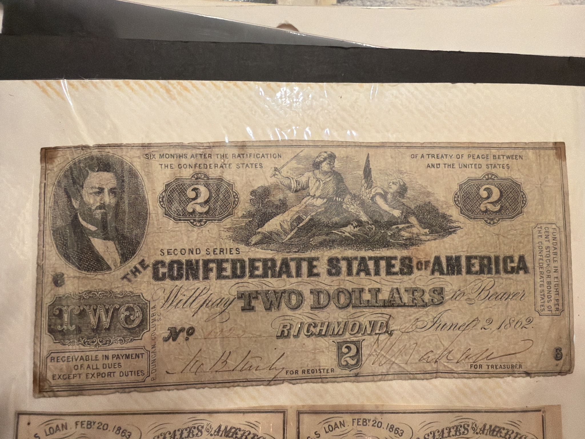 Submitted photo of Confederate States of America Two Dollar Banknote (not authenticated)