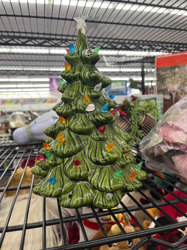 Ceramic Christmas Tree with Peg Lights