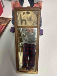 Art Nouveau Transferware Mirror with Figural Scene