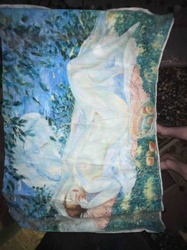 Printed Fabric Featuring 'Reclining Nude' or 'Odalisque' Art Reproduction