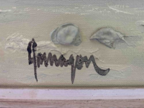 Painting detail with artist's signature