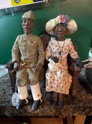 Dardalie Collectible Figurines: Soldier and Lady on Bench