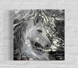Mixed Media Acrylic Painting of a Horse by Heather Dixon