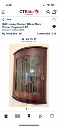 Hall House Stained Glass Door Corner Cupboard #2