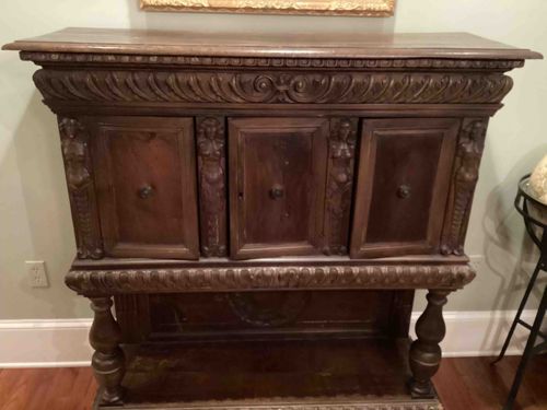 Carved Baroque Console Cabinet