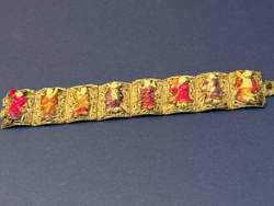 Vintage Japanese Hand-Painted Panel Bracelet