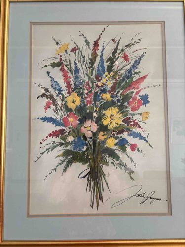 Watercolor Painting of Wildflower Bouquet