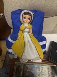 Vintage Girl Doll in Yellow Coat