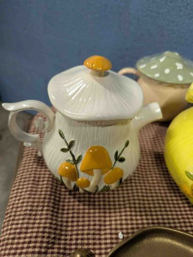 Mushroom Themed Ceramic Teapot
