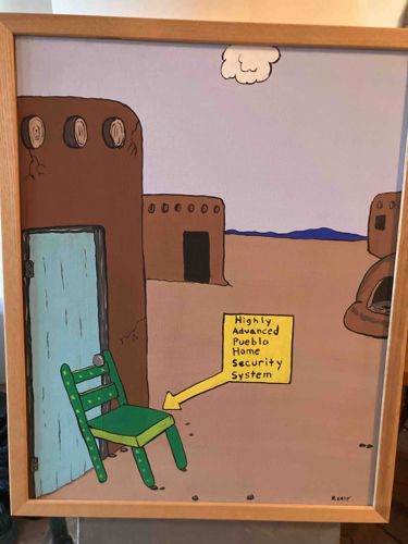 Highly Advanced Pueblo Home Security System (Cartoon Painting)