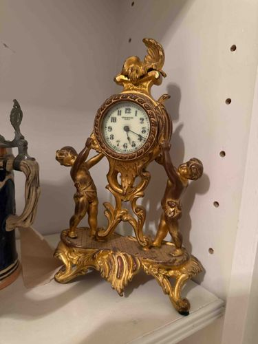 French Rococo Style Putti Mantel Clock