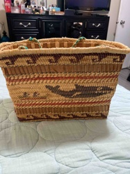Indigenous Woven Basket with Animal Motifs