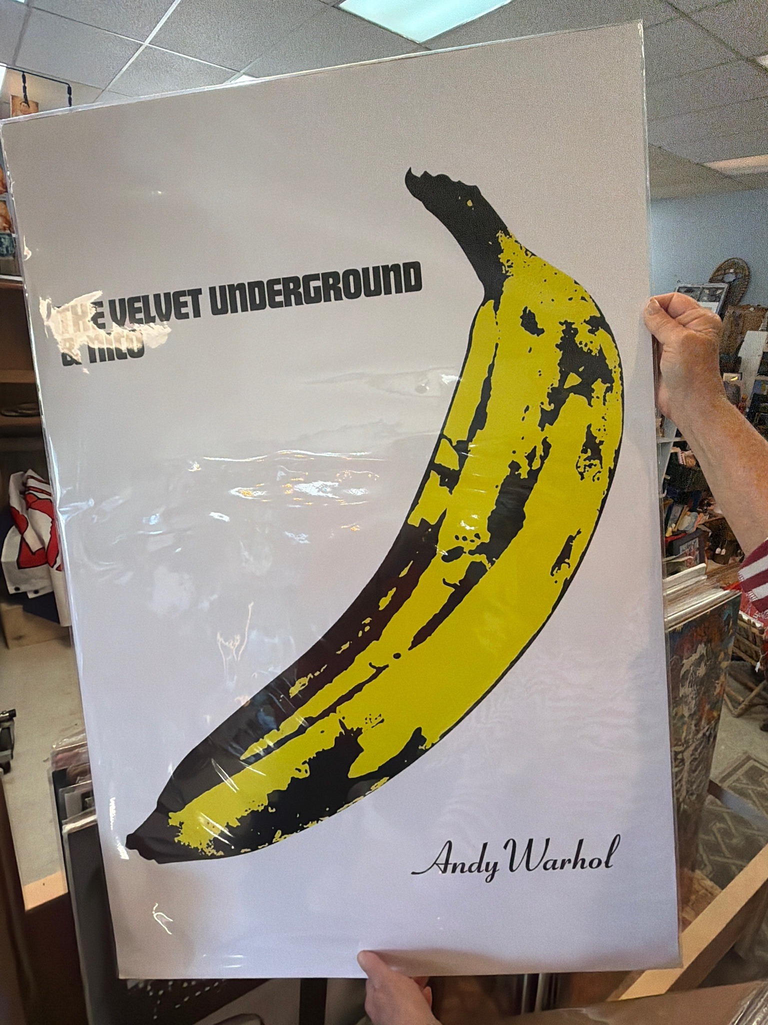 Submitted photo of Print featuring Andy Warhol banana design (not authenticated)