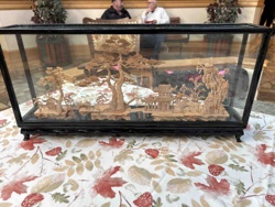 Carved Wood Diorama in Display Case