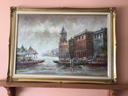 Canal Scene Cityscape Painting by Rinaldi