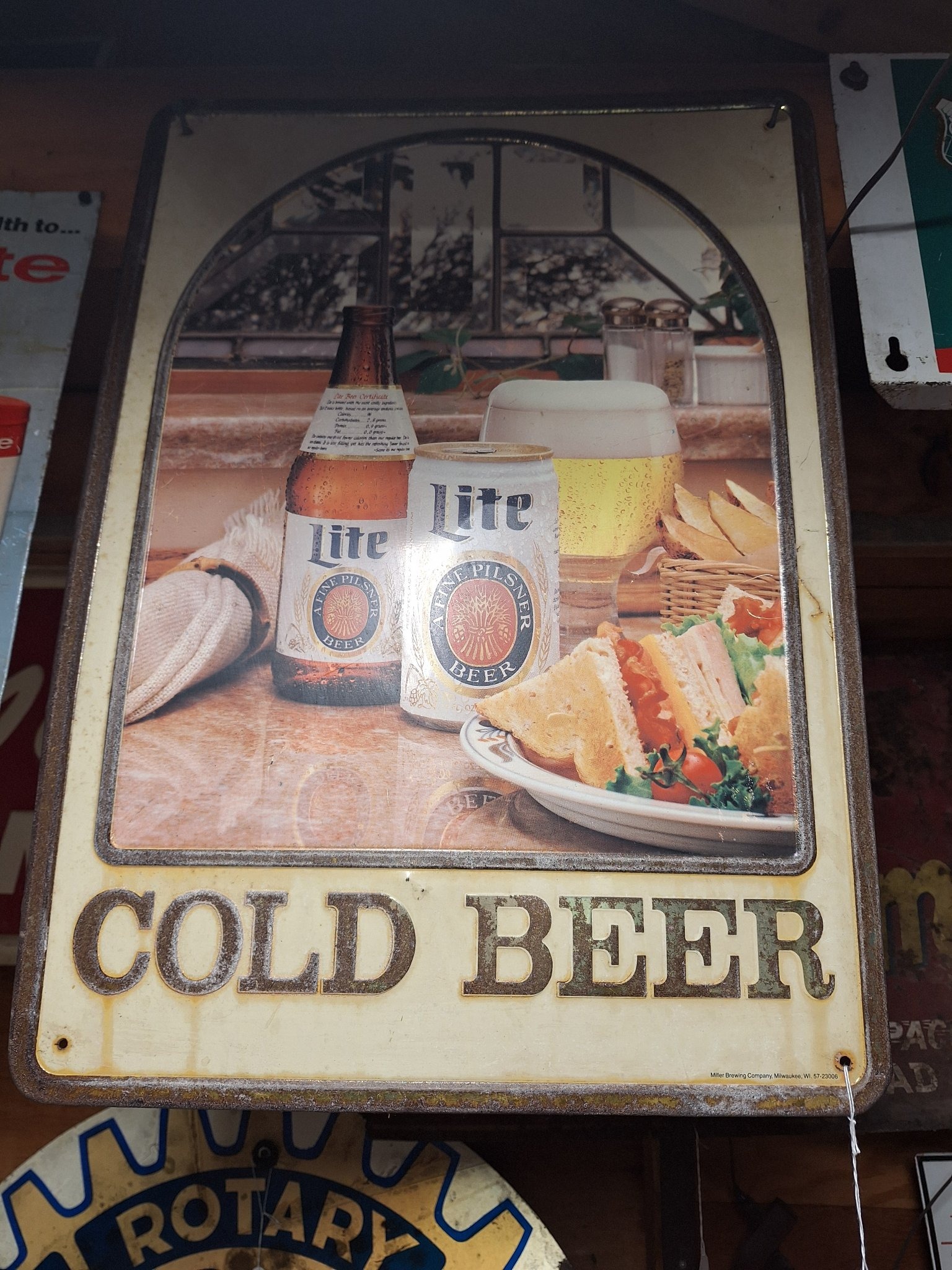Submitted photo of Miller Lite 'Cold Beer' Metal Sign (not authenticated)