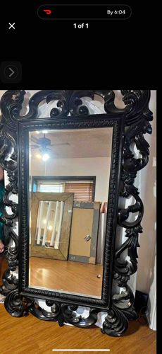 Black Ornate Floor Mirror