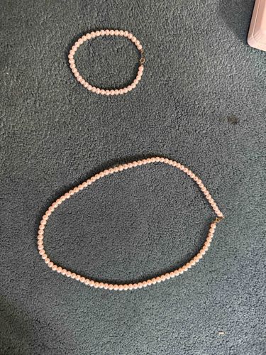 Cultured Pearl Necklace and Bracelet Set