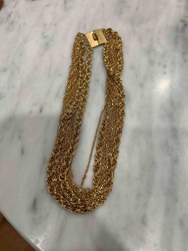 Vintage Multi-Strand Gold-Tone Chain Necklace