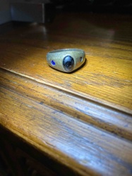 Vintage Gold Tone Ring with Cabochon Gemstones