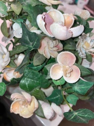 Seashell Flower Arrangement with Artificial Greenery